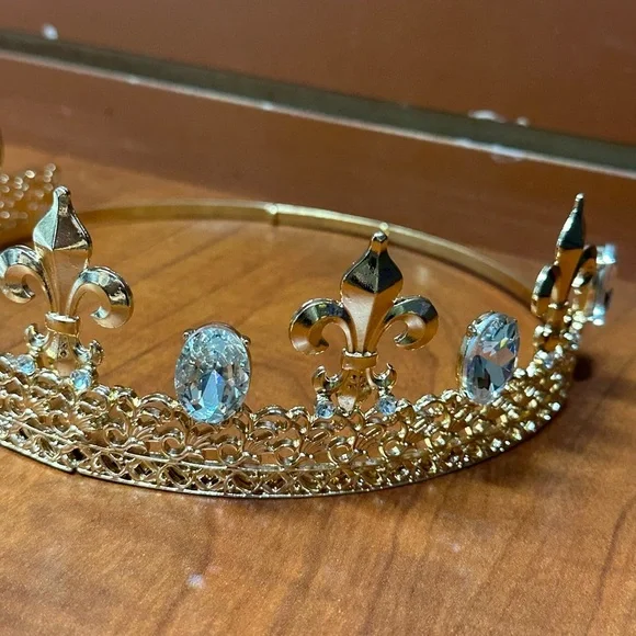 Gold Tiara with Crystal Accents - Picture 2 of 7
